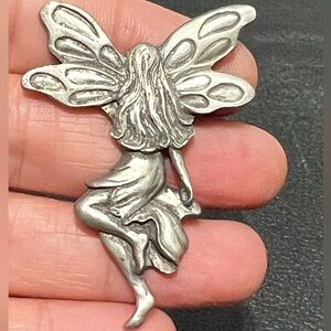 1988 Seagull Fairy Back Pewter Canada pin Brooch